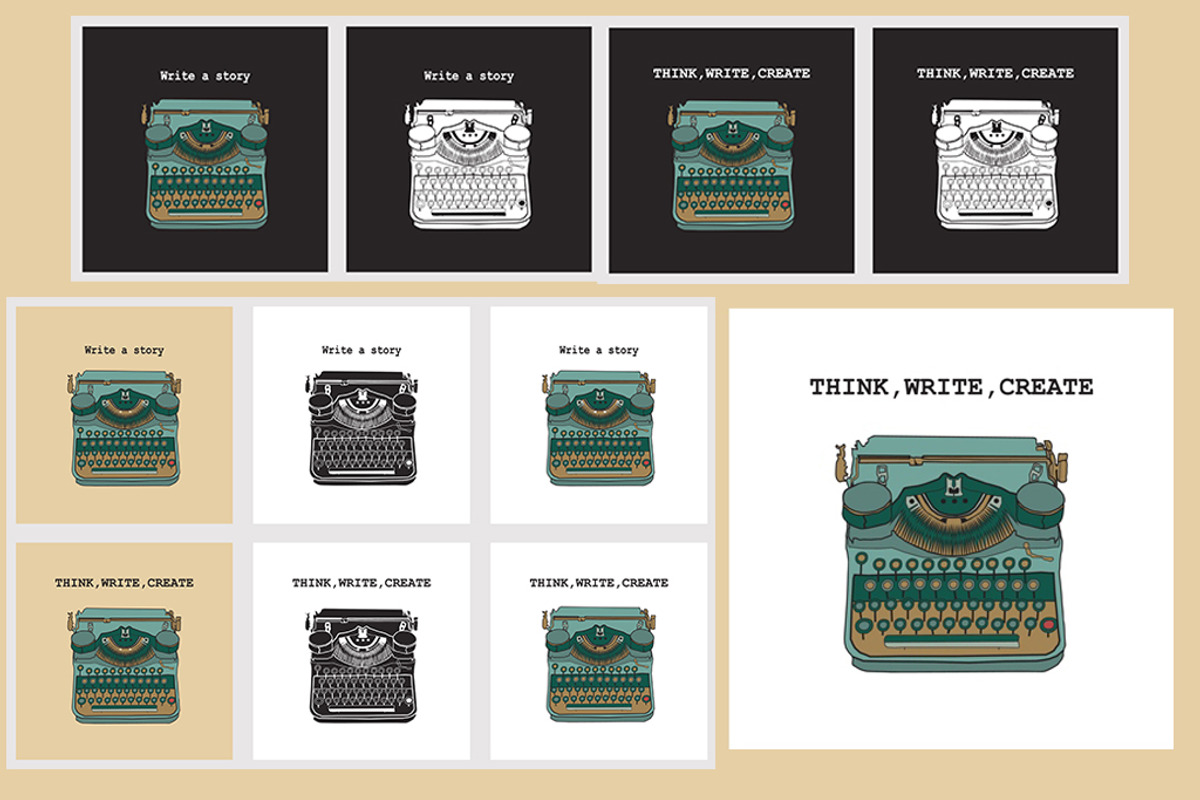 Vintage Typewriters Clipart Pattern, a Graphic by IRSYART (Photo 3 of 11)