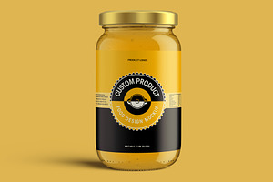 Pickle Sauce Honey Glass Jar Mockup