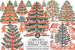 Christmas Tree Clipart Bundle, an Illustration by DreamArtGraphic