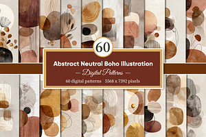 Abstract Neutral Boho Illustration, a Decorative Illustration by Housui Patterns