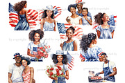 Patriotic Clipart PNG Set 4Th Of Jul, a Seasonal Illustration by GlamArtZhanna (Thumbnail 3 of 4)