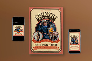 Country Music Flyer Set, a Flyer Template by graphicook