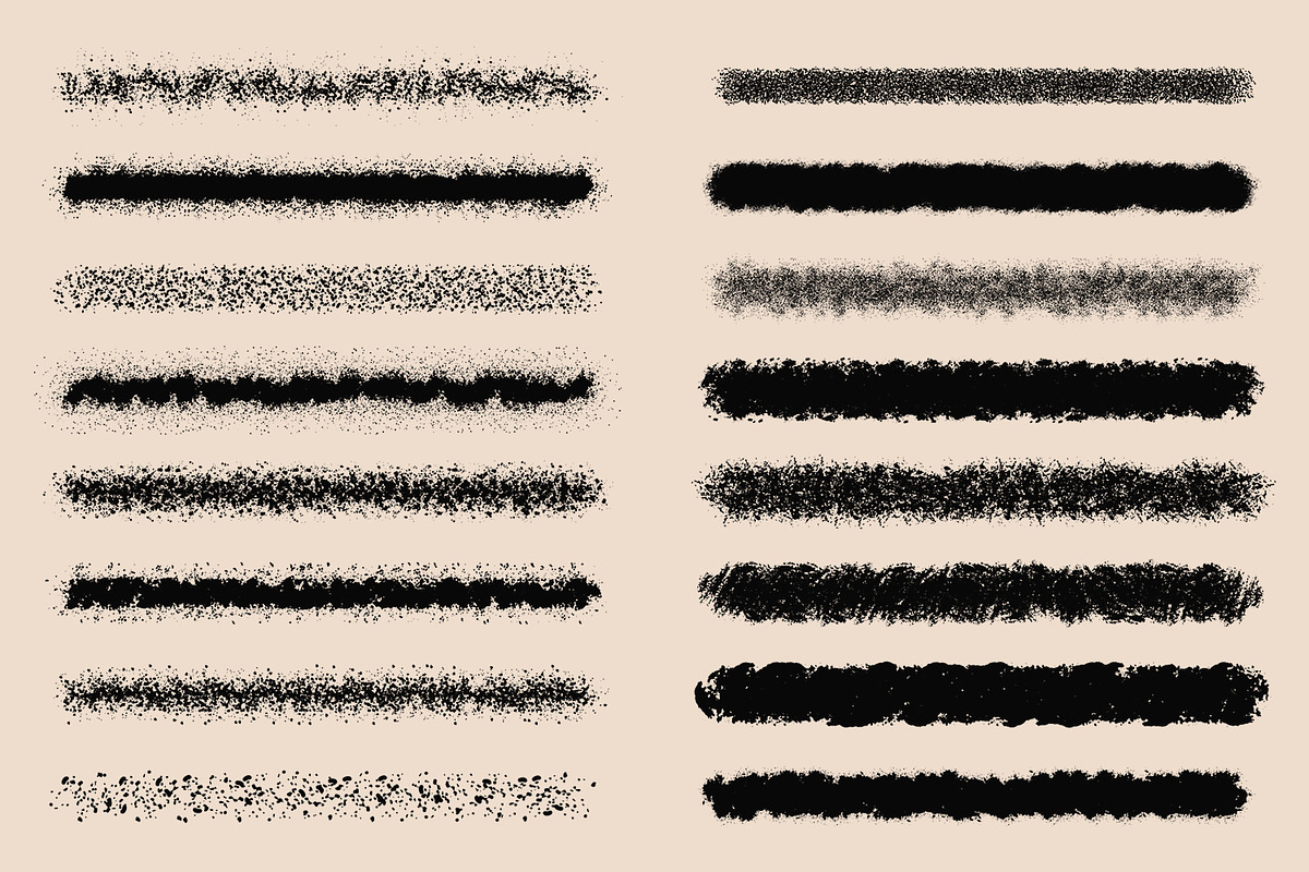 40 Retro Spray Illustrator Brushes, a Brush Add-On by Brigantine Designs (Photo 3 of 5)