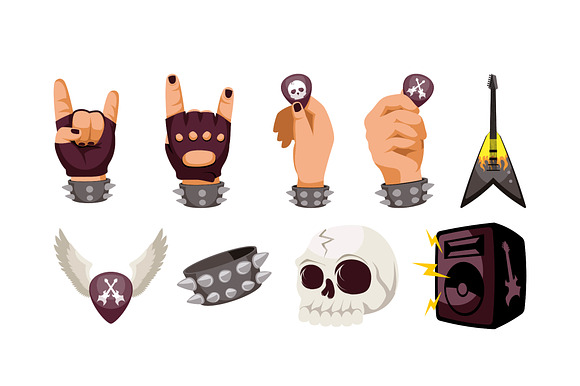 Rock & Heavy Metal Icon Vector Set preview 4