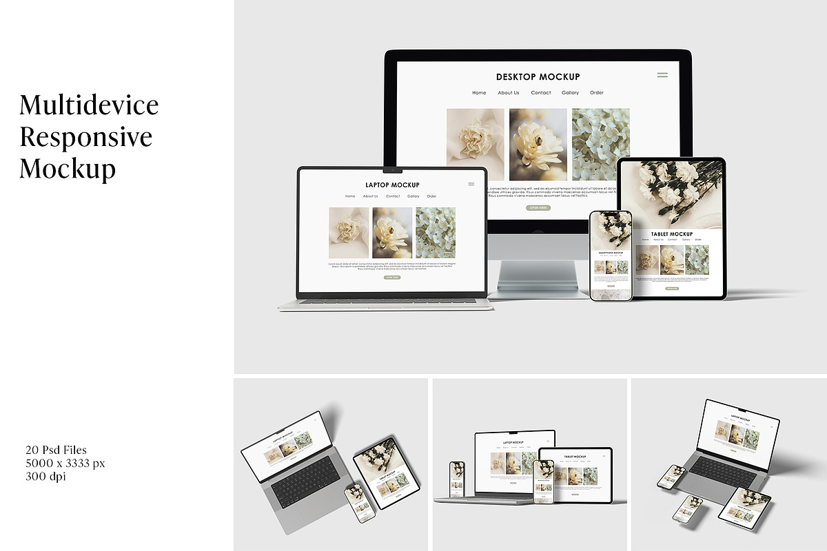 Multi Device Responsive Mockup, an iPad Mockup by Graphicbars (Photo 1 of 23)