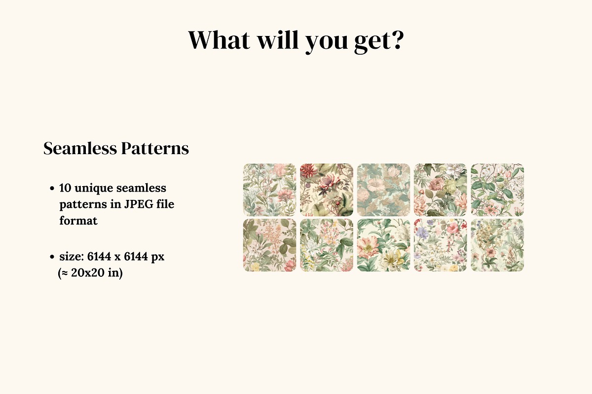Vintage Botanical Set, a Pattern Graphic by Ninterints (Photo 2 of 13)