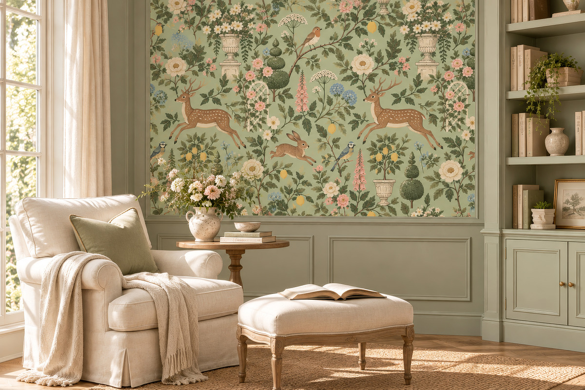 Enchanted Garden Seamless Wallpaper, a Wallpaper Graphic by by creative paper (Photo 10 of 15)