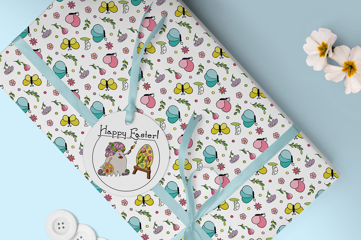 Easter Gnomes Clipart & Patterns, an Object Graphic by bubbled-rabbit (Photo 8 of 8)