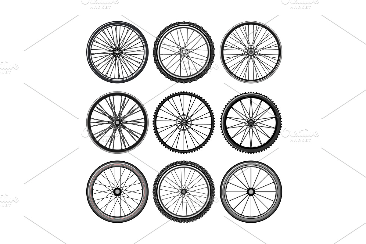 wheel bike set cartoon vector, an Object Illustration by pikepicture