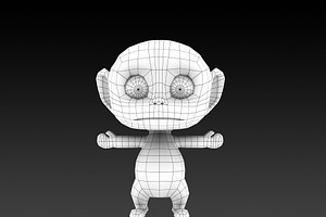 Low Poly Monkey 3D Model