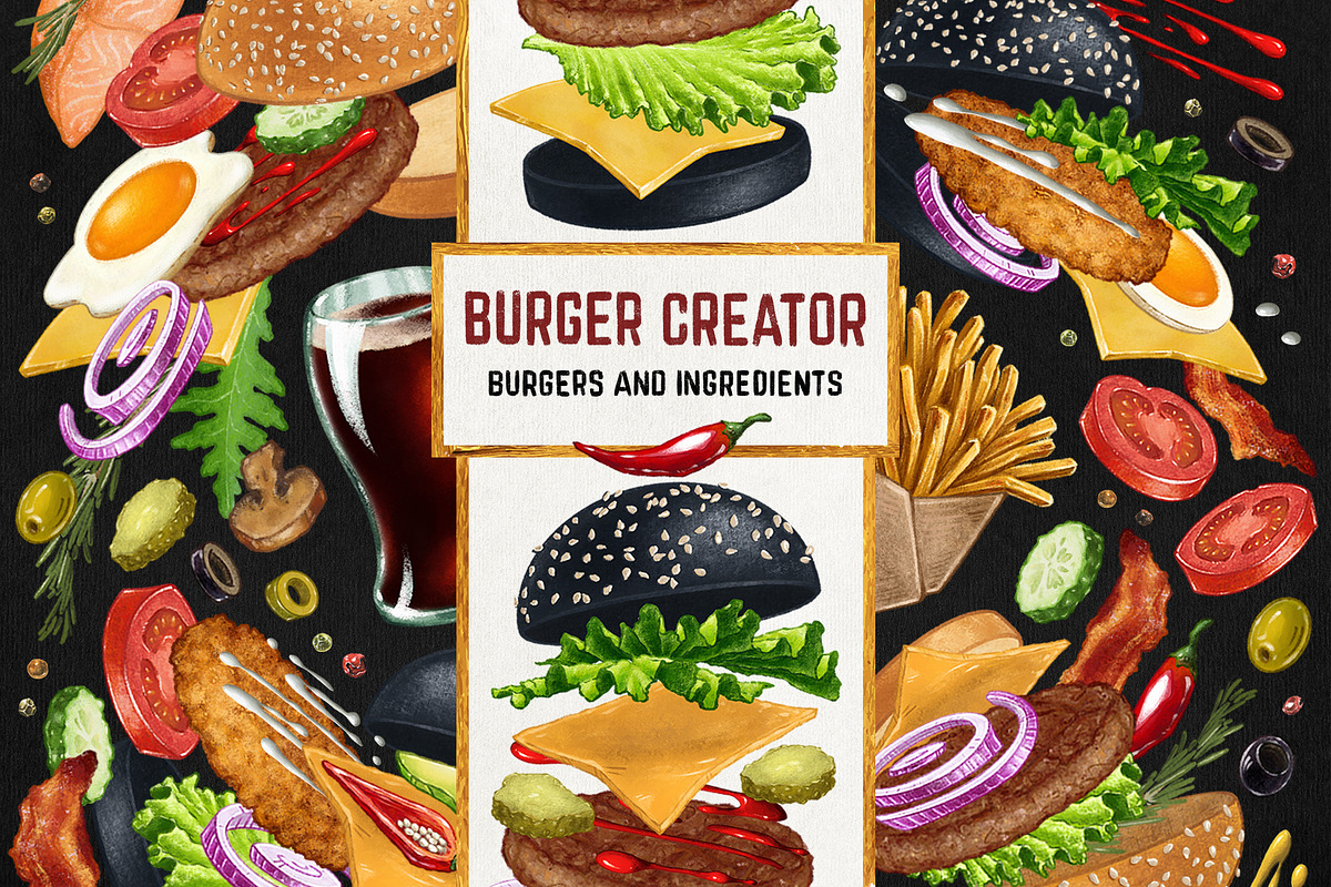 Burger Creator, a Decorative Illustration by Margo Miller (Photo 1 of 31)