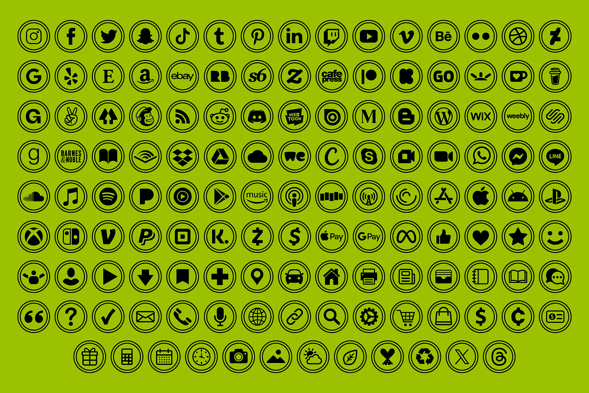 Circle Double Outline Social Icons, an Icon by Running With Foxes (Photo 7 of 8)