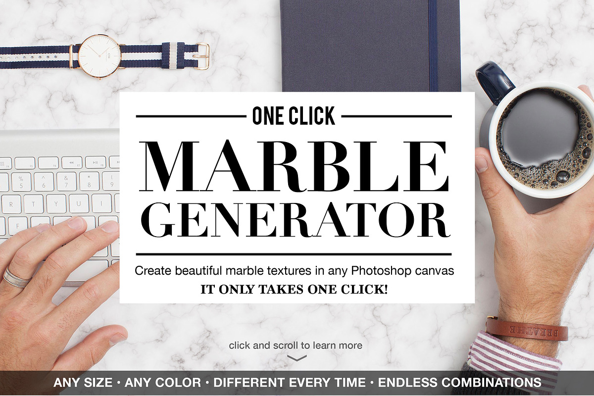 One Click Marble Texture Generator, an Action Add-On by Josh Johnson (Photo 1 of 8)