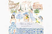 Acropolis Mediterranean Lemon, a Decorative Illustration by Invite to Clipart (Thumbnail 1 of 8)