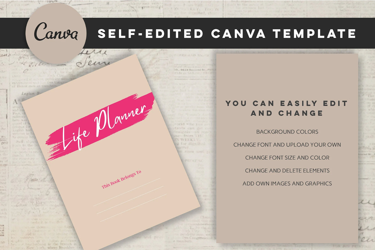 Printable Life Planner Template, a Stationery Template by Design House (Photo 6 of 9)