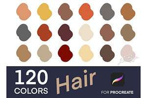 120 Procreate Hair Color Palette