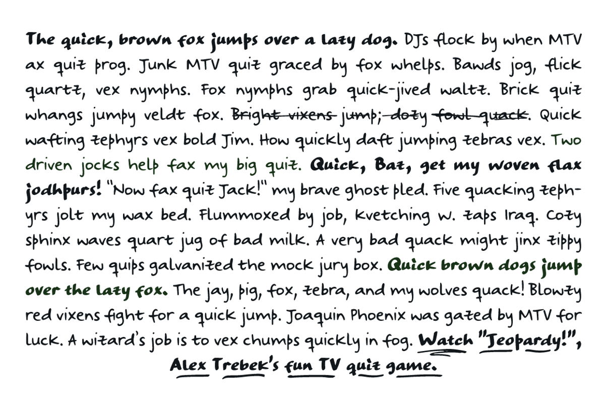 Strangeways handwritten sans font preview 6