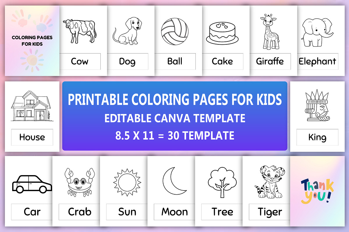 Printable Coloring Pages For Kids, a Stationery Template by Designmela01 (Photo 1 of 6)