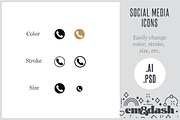 11 Customizable Social Media Icons, an Icon by Em & Dash (Thumbnail 2 of 3)