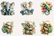 Whimsical Baby Tropical Animals, a Seasonal Illustration by CreationArt (Thumbnail 2 of 7)