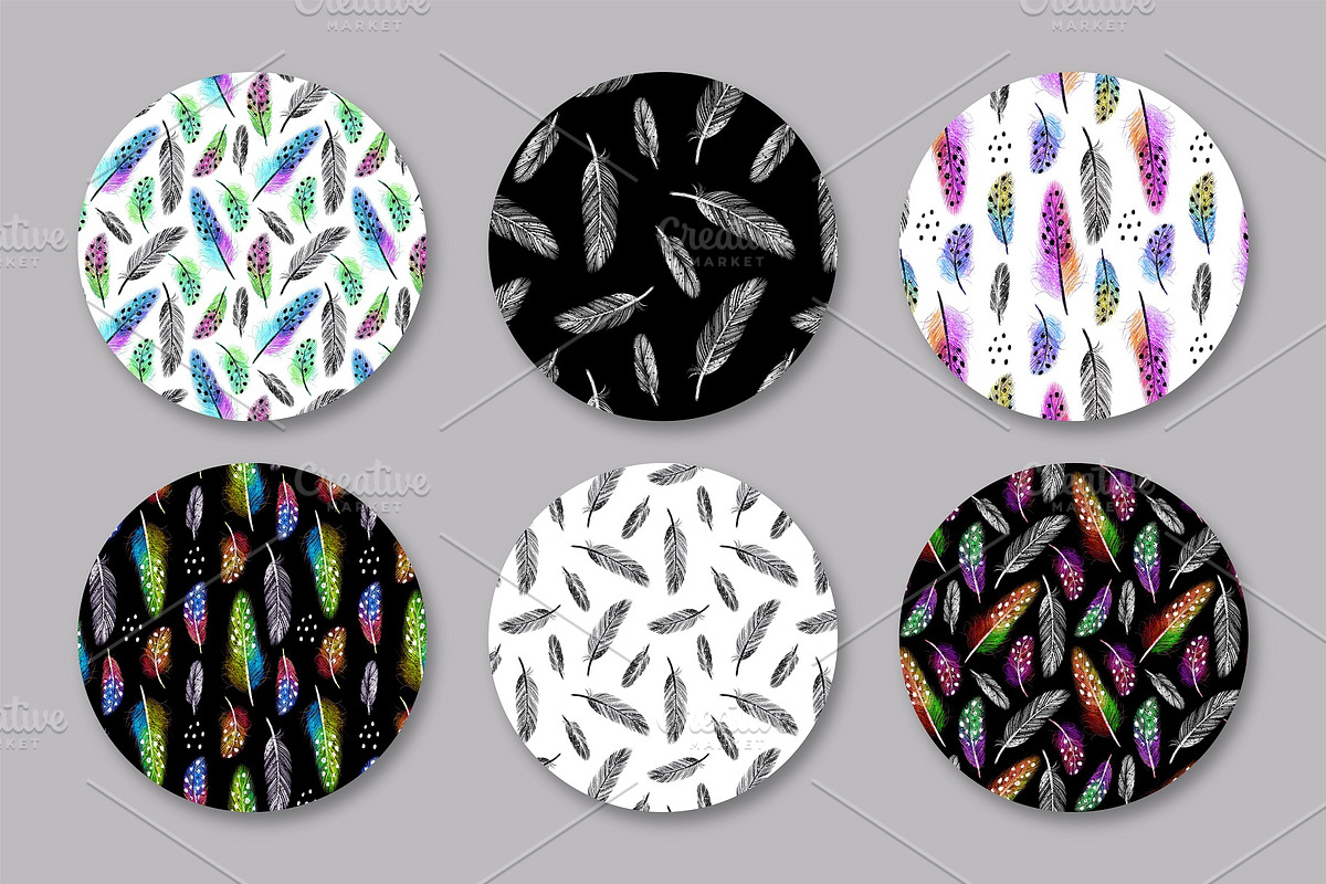 Feathers Pattern Collection, a Pattern Graphic by MarynArts (Photo 5 of 7)