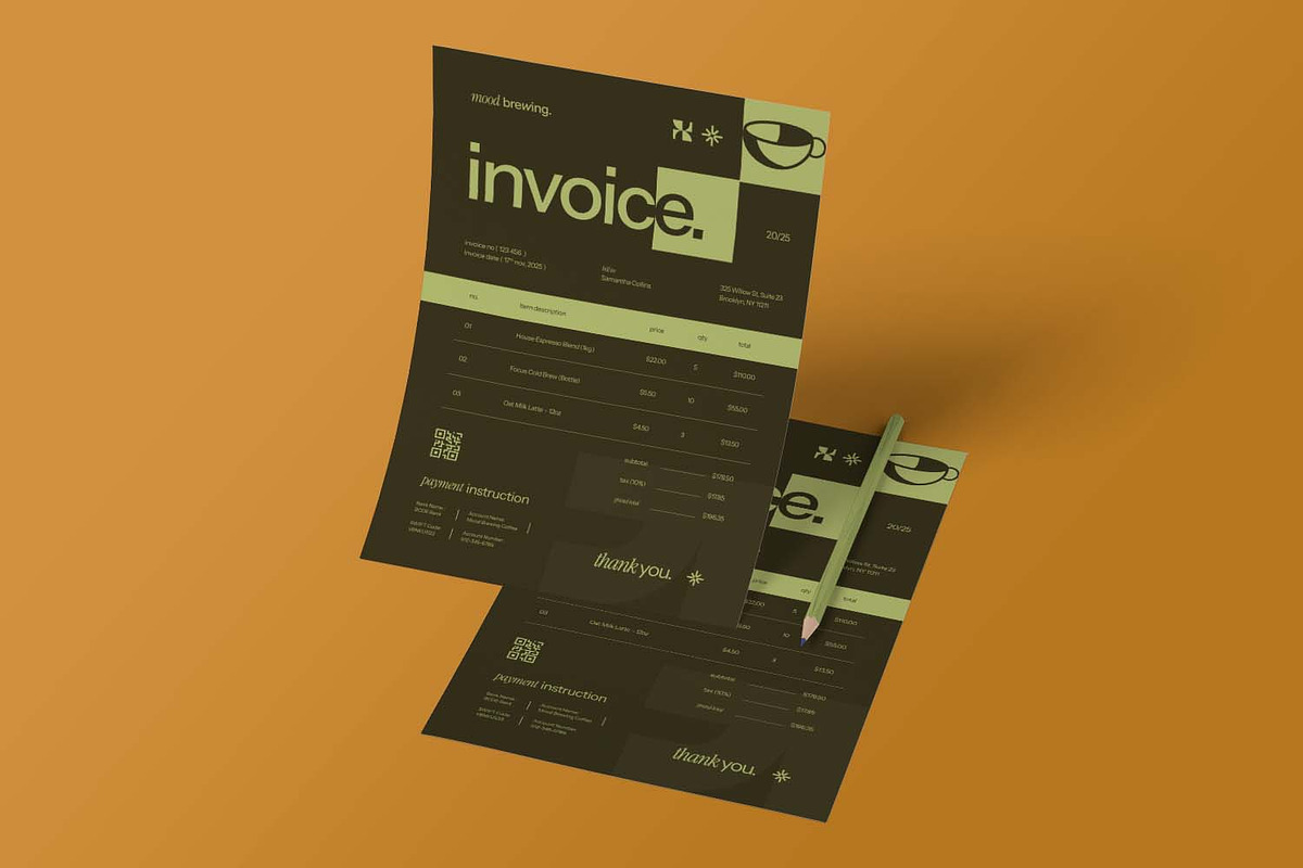 Mood Brewing Bill - Invoice, a Print Template by VUNIRA (Photo 3 of 3)