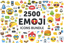 2500 Emoji Icons Bundle by  in Icons