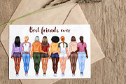Best Friends Clipart, Soul Sisters, a Person Illustration by ArtedeCatrin (Thumbnail 4 of 10)