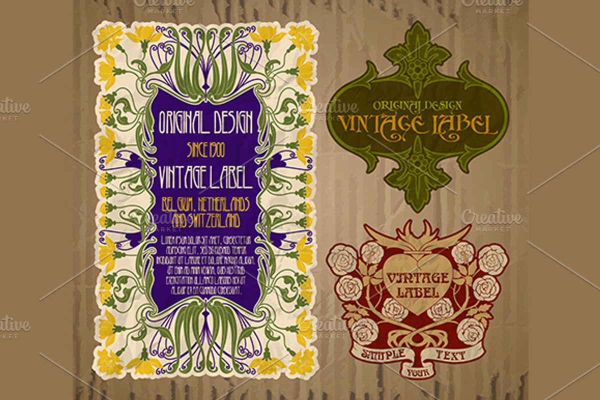 Label Art Nouveau - sets, a Decorative Illustration by Stanislav Kharchevskyi (Photo 4 of 8)
