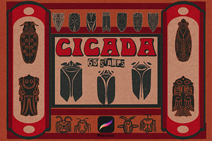 Chinese cicada stamps for Procreate