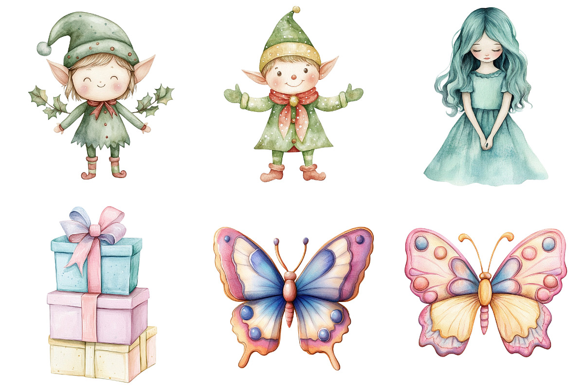 Mint and Pink Christmas Clipart, an Illustration by CitraGraphics (Photo 4 of 5)