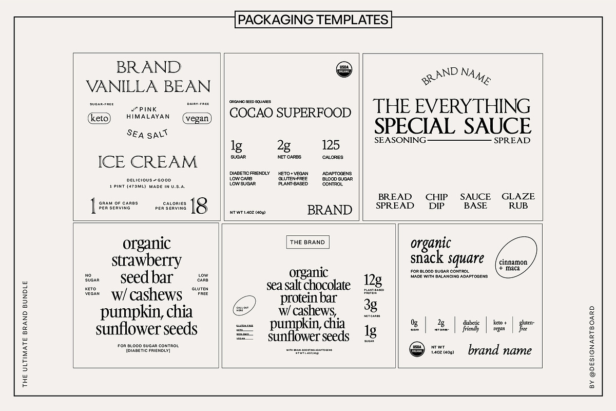Food Logos & Packaging Kit Vol. 01, a Branding & Logo Template by @designartboard (Photo 9 of 28)