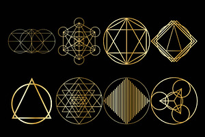 Gold Sacred Geometry Clipart