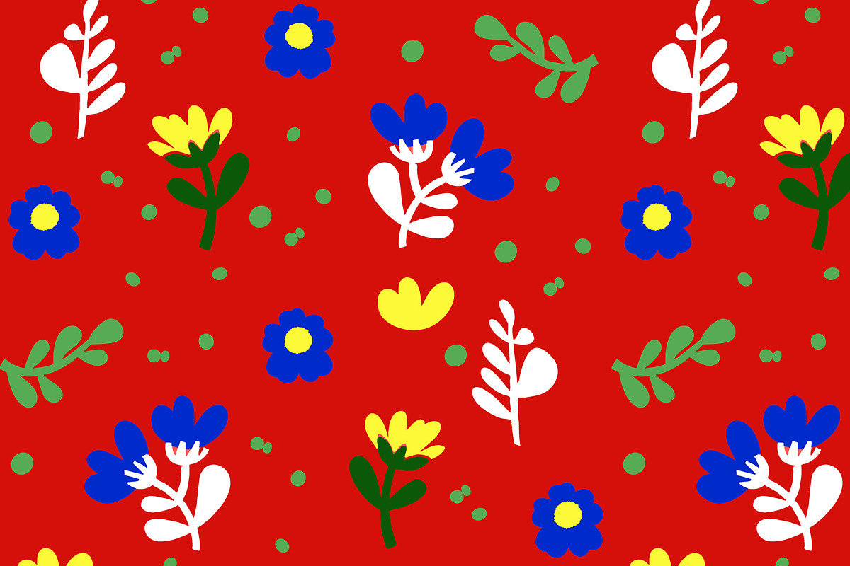 Red Country Calico Floral Seamless, a Pattern Graphic by Sharon Schwalbe (Photo 4 of 4)