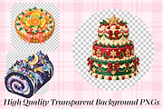 Christmas Bakery Watercolor Cliparts, a Food Illustration by Ink Gallery (Thumbnail 3 of 13)