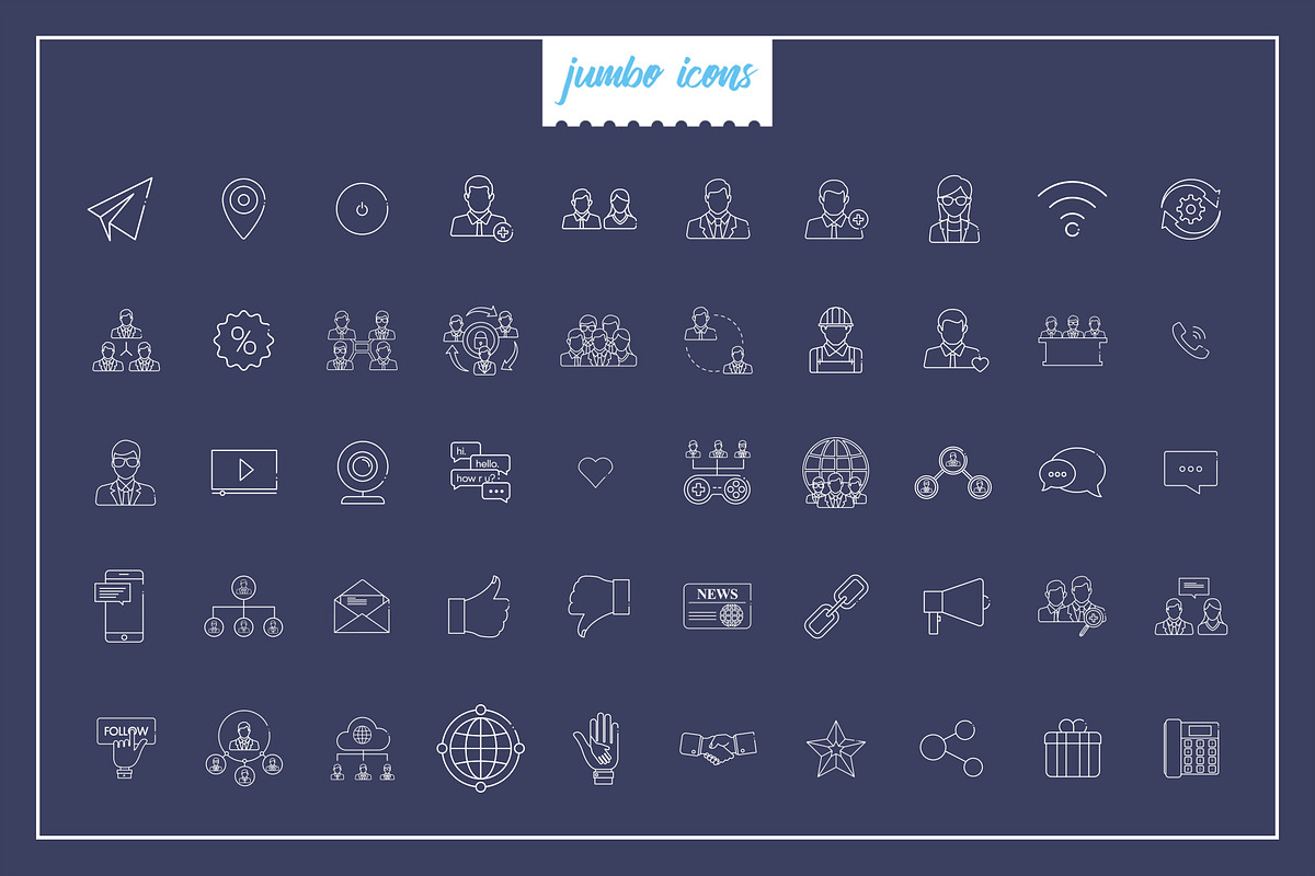 Social Line Icons V2, an Outline Icon by Jumbo Icons (Photo 4 of 5)