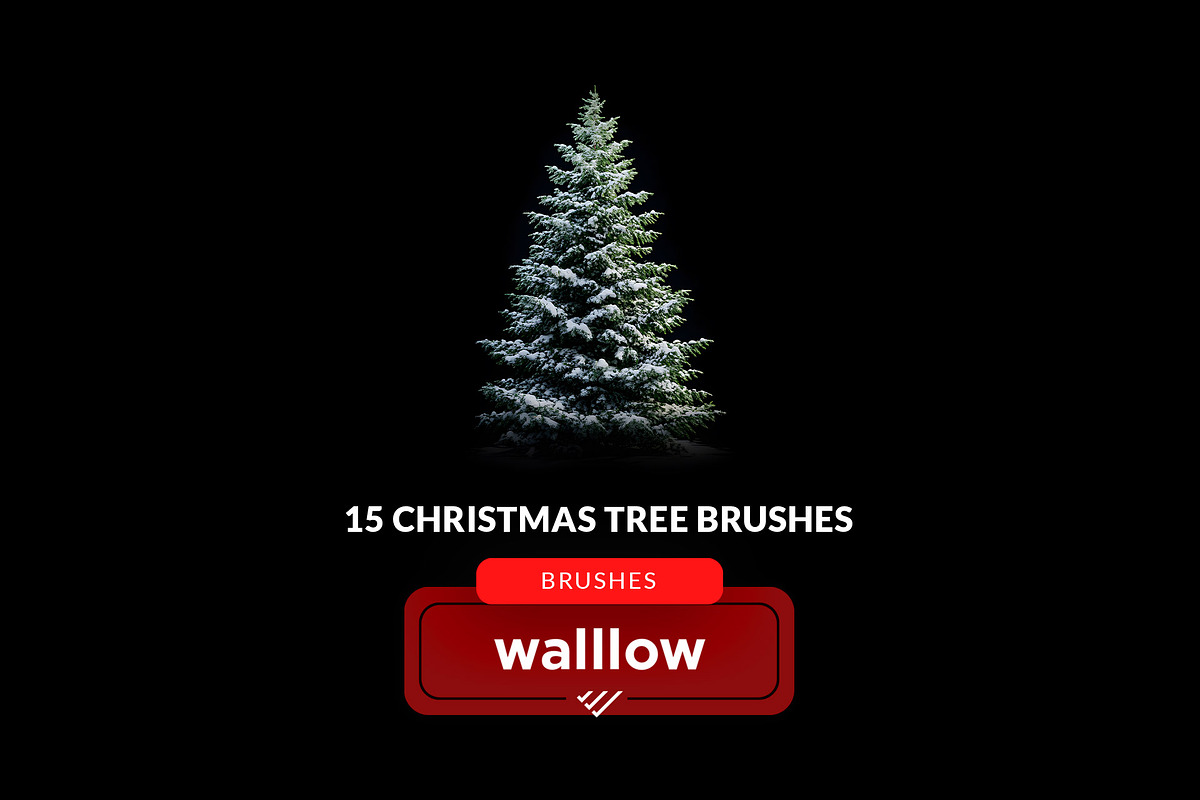 Christmas tree photoshop brushes, a Brush Add-On by Walllow Creatives (Photo 2 of 3)