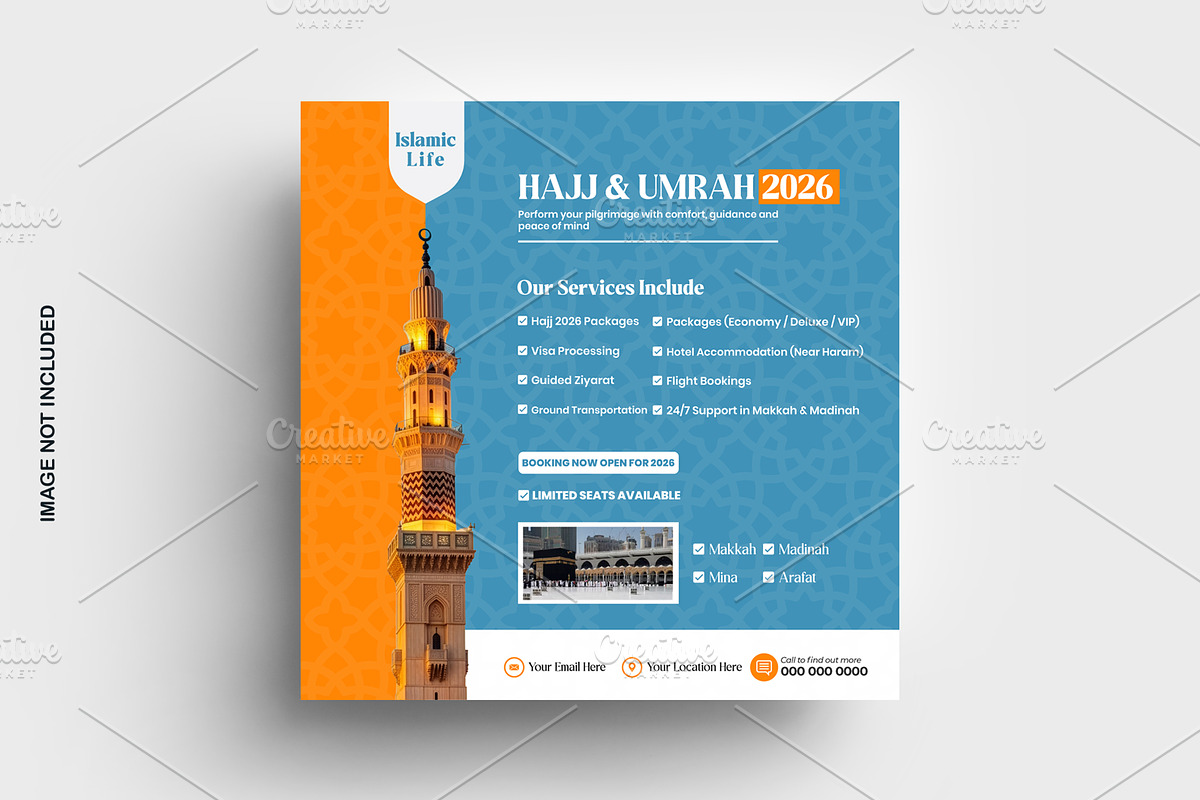 Hajj and Umrah 2026 Pilgrimage, a Social Media Template by graphics city (Photo 2 of 2)