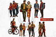 Golden Hour Travelers characters, a Decorative Illustration by ThatsDesignArt (Thumbnail 7 of 19)
