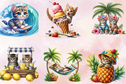 Watercolor Cute Summer Kittens Clip, an Illustration by SVGArt (Thumbnail 2 of 8)