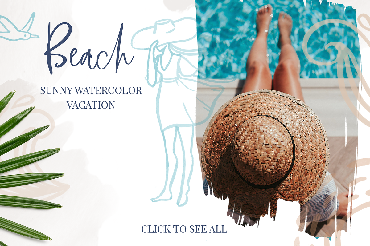 Summer splash - watercolor brushes preview 3