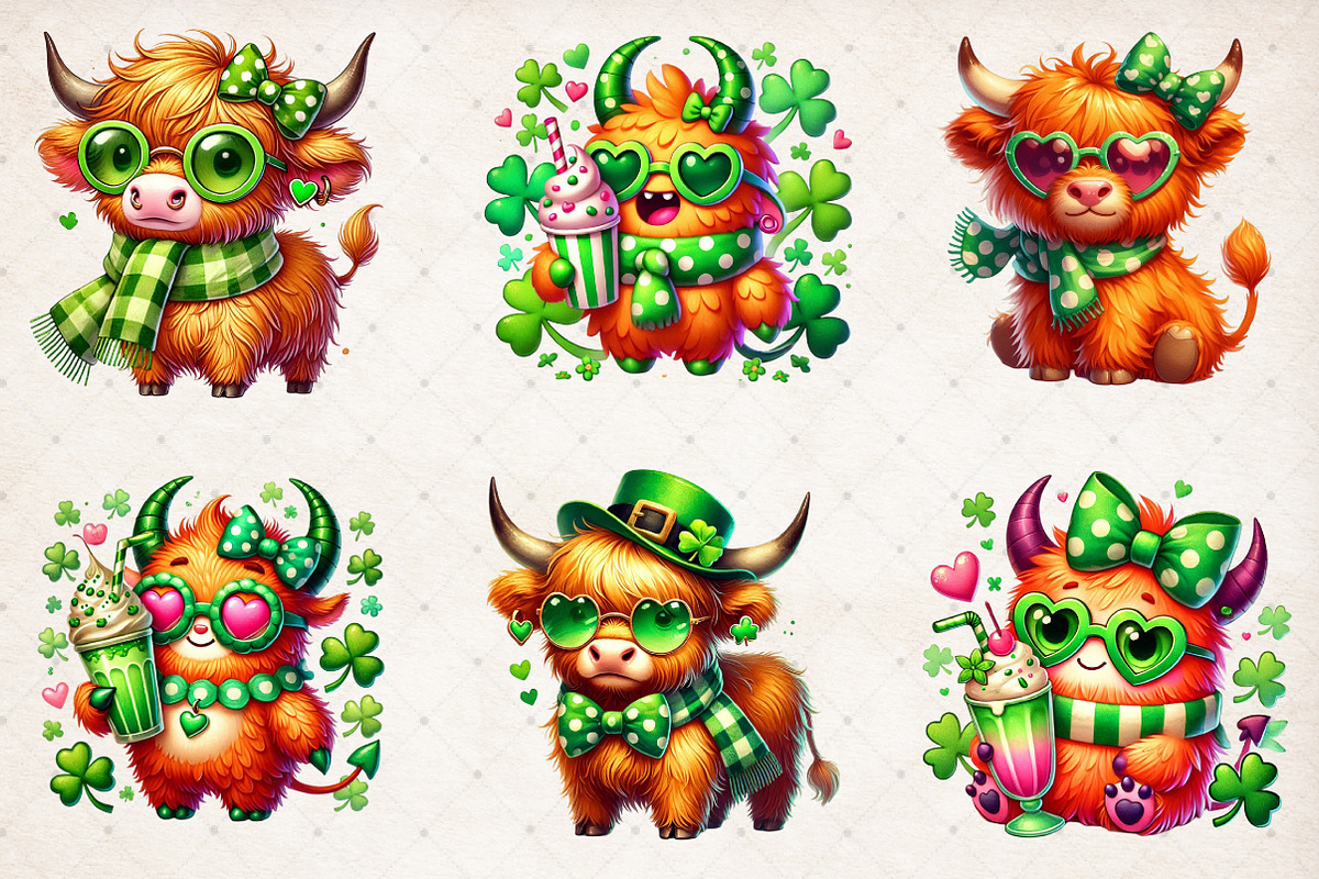 St. Patrick's Highland Cow PNG, an Illustration by SinaCreation (Photo 2 of 5)