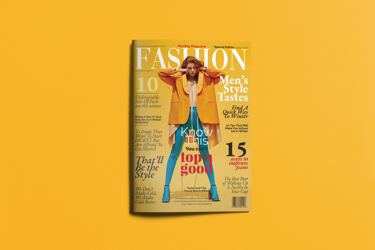 Fashion Magazine Template Design, a Magazine Template by Swayang (Photo 1 of 15)