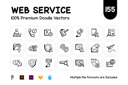 Hand drawn icons digital assets for download