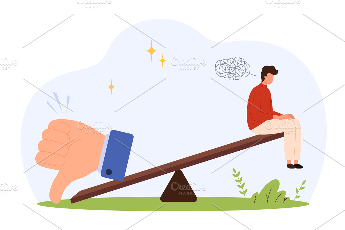Negative Feedback Impact on Mental, a Person Illustration by Flashvector