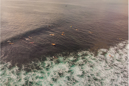 Surfers on the waves in the ocean, a Sports & Recreation Photo by Elizaveta Galitskaya