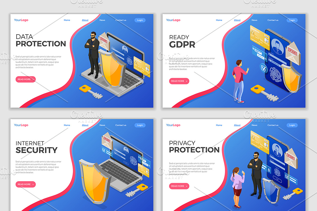 Cyber Security Isometric Concept, a Person Illustration by TAlex (Photo 6 of 6)