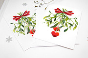 Mistletoe - watercolor illustrations, a Decorative Illustration by Color and Decor (Thumbnail 3 of 6)