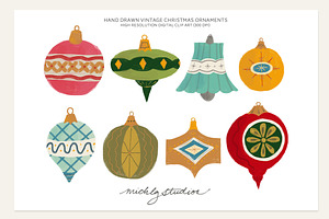 Vintage Christmas Ornament Clipart