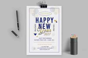 Happy New Year Flyer 2027, a Flyer Template by ContestDesign